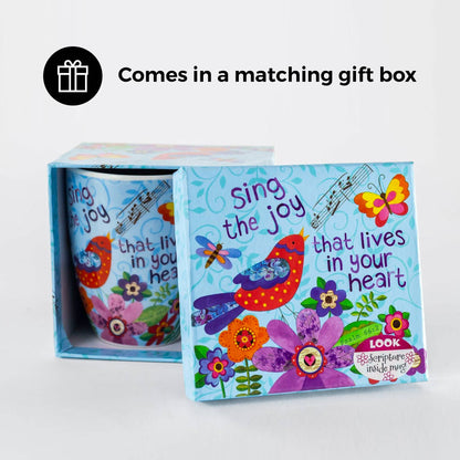 Divinity Boutique - Sing Joy Bird, Psalm 66: 2 Ceramic Curvy Mug