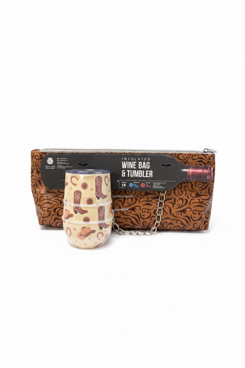 Insulated Wine Bag & Tumbler Set (Western)