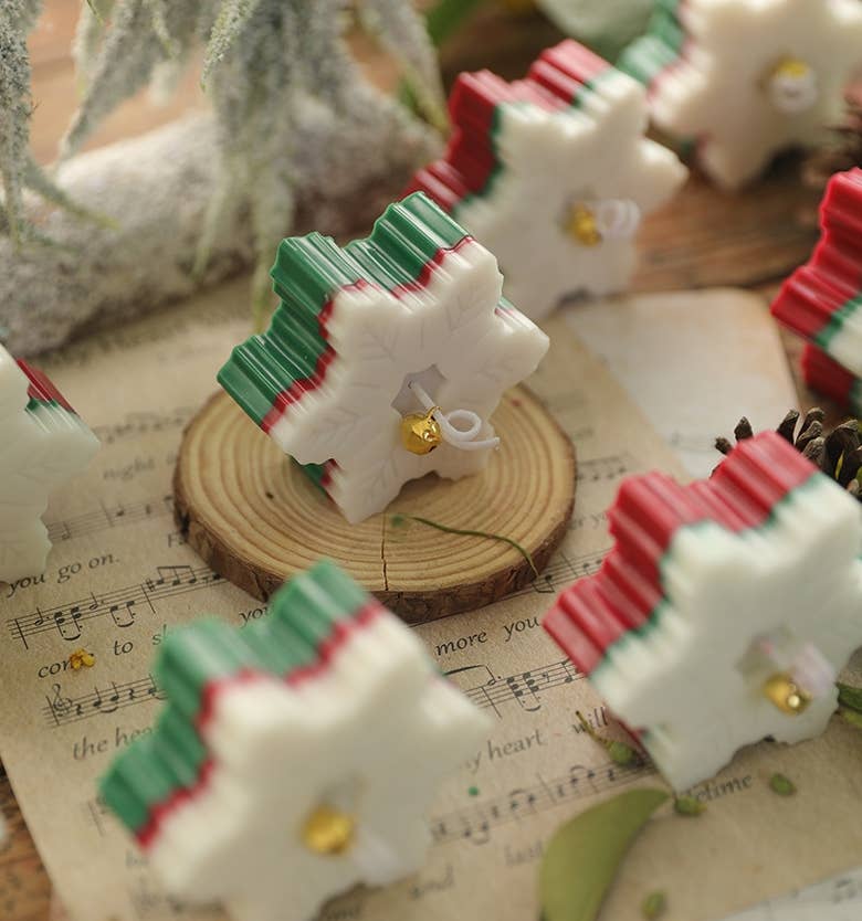 Velas Meta - Decoración navideña Velas de soja con aroma a copos de nieve navideños