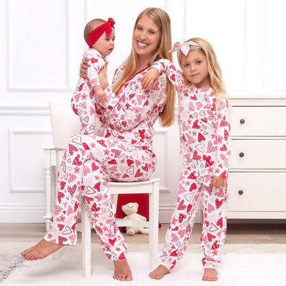 Tesa Babe - Baby Girl's Valentine's Day Hearts Bamboo Romper