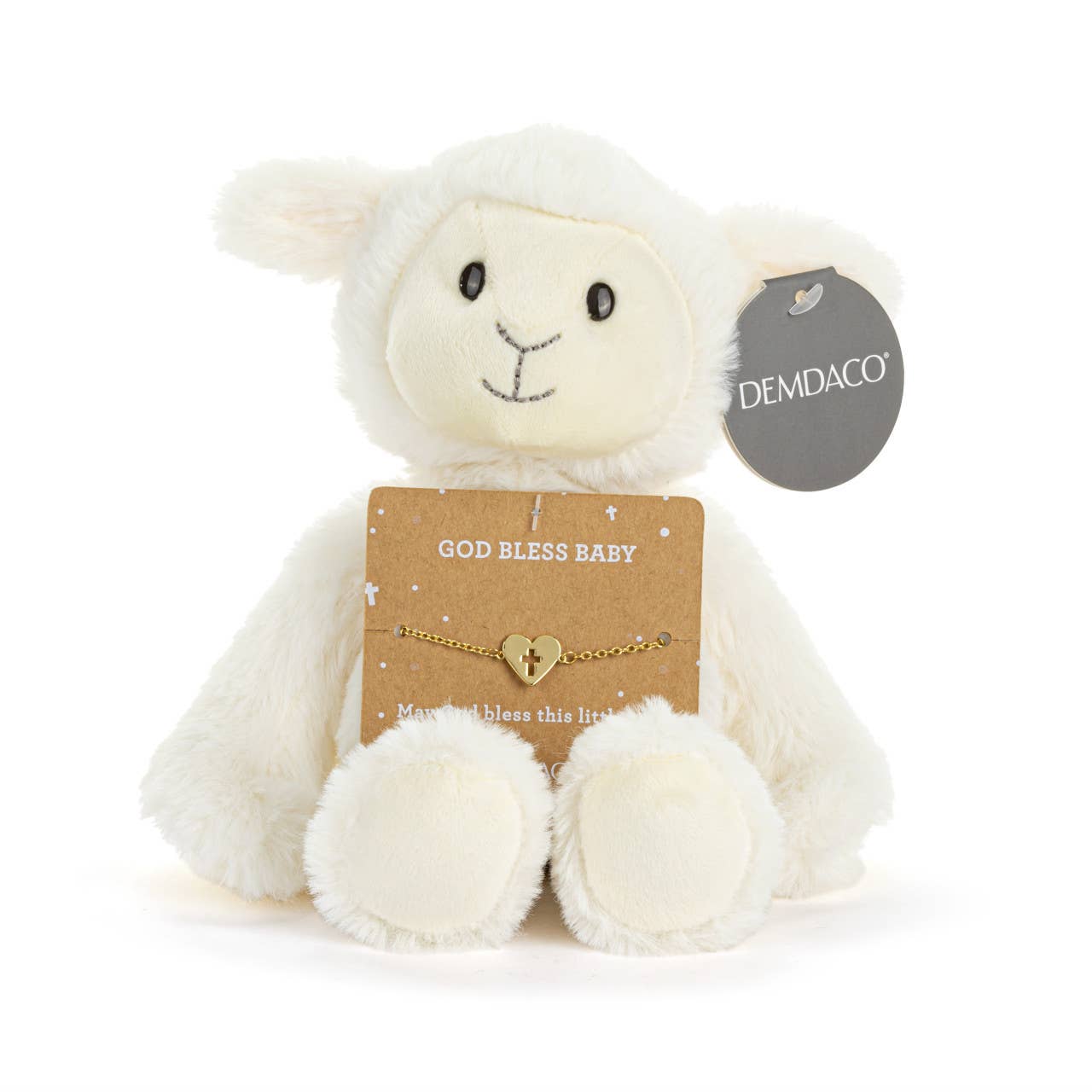 God Bless Baby Lamb + Bracelet - 8in