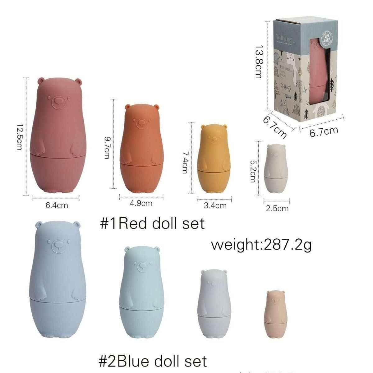 Baby Silicone Russian Nesting Dolls Toys: Blue