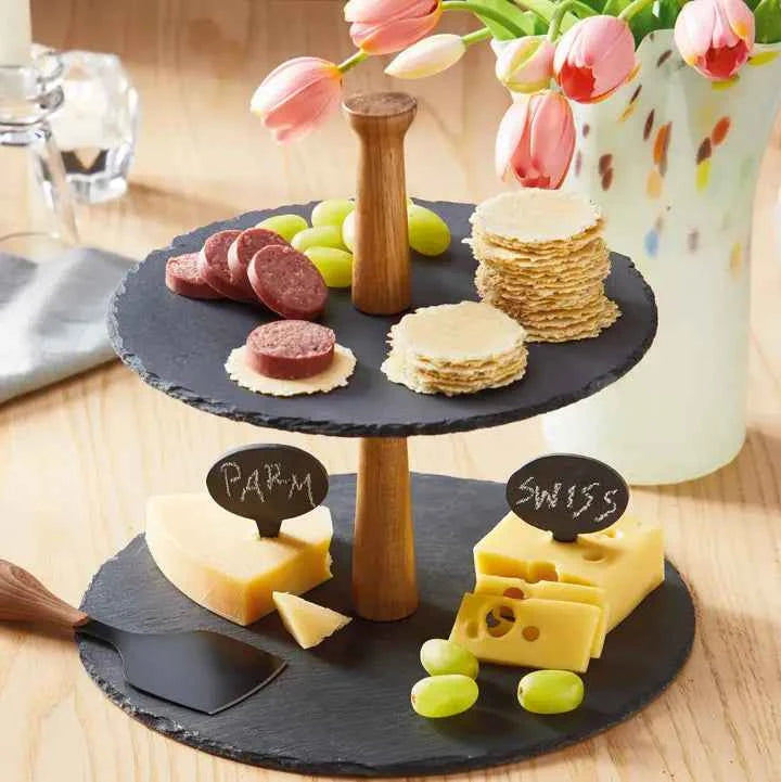 Slate 2 Tier Server Black Everyday