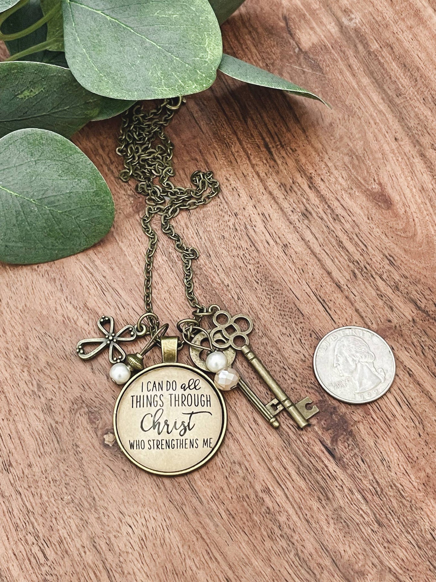 Ivy Barn Designs - Todo lo puedo en Cristo Filipenses 4:13 collar
