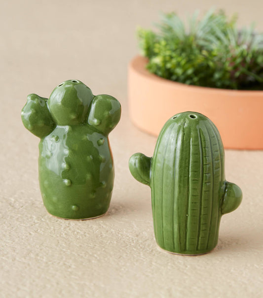 Design Imports - Cactus Ceramic Salt & Pepper Shakers