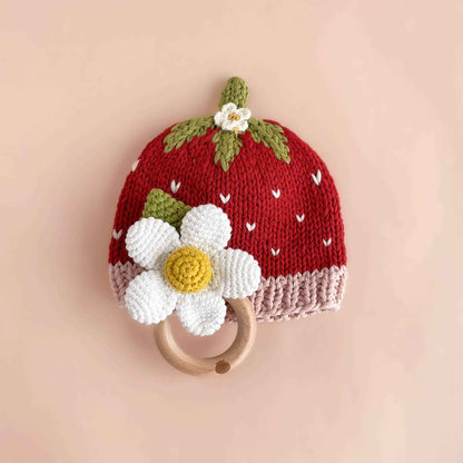 Cotton Strawberry Beanie Baby Girls Hat Clothing Spring Gift: 3-6m