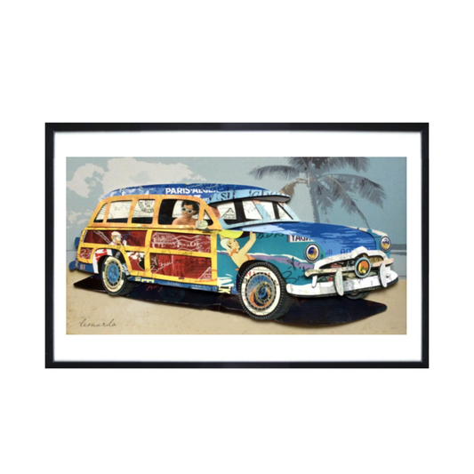 3D Collage Art | Beach Woody (36"x24")