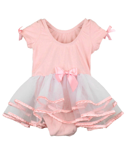 RuffleButts + RuggedButts - Girls Pink Ballet Tutu Dance Leotard