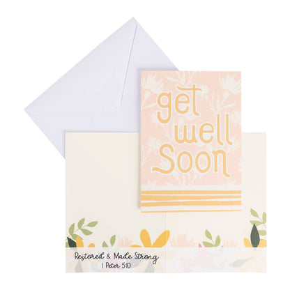 Divinity Boutique - Boxed Cards: 12CT Get Well - Yellow & Peach Floral