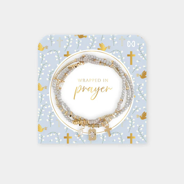 Wrapped in Prayer Bracelet: Grey