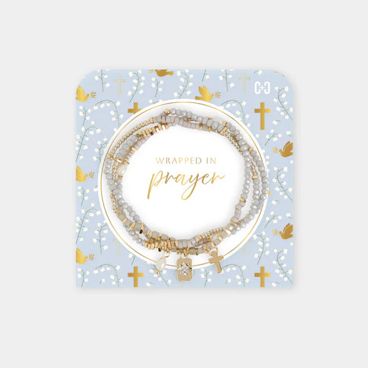 Wrapped in Prayer Bracelet: Grey