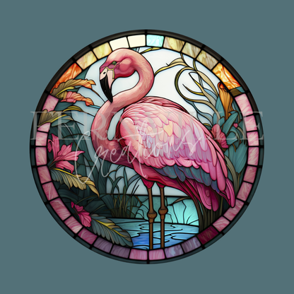 Flamingo Glass Charcuterie Board 8 - Inch