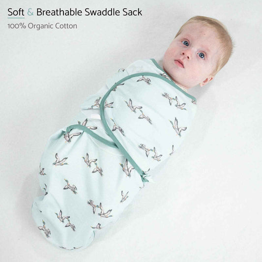 LollyBanks - Quacking'up Baby Sleep Swaddle, 100% Organic Cotton