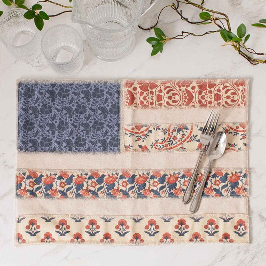 Patchwork American Flag Placemat (PK/12) | Patriotic, USA