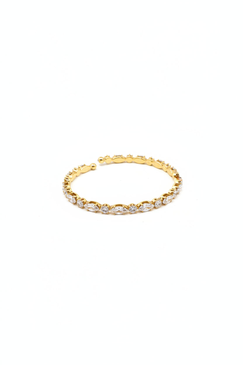 Oval Rhinestone Cuff Bracelet