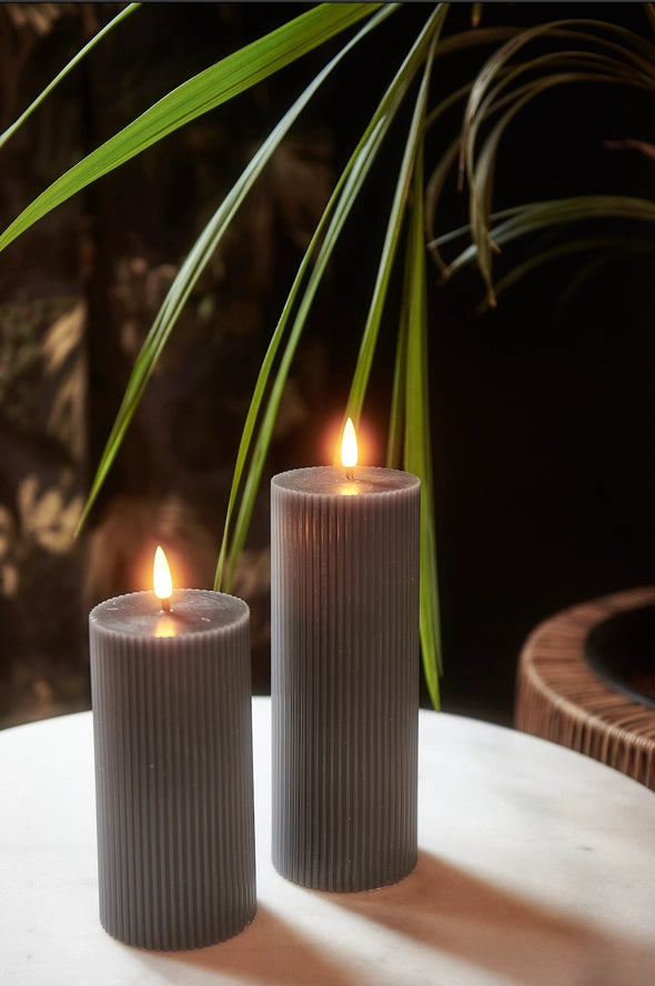 Ribbed Pillar Candles