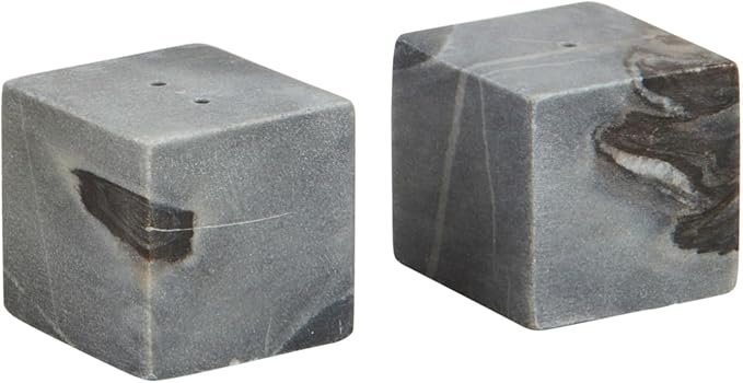 Grey Marble Cube Salt & pepper set