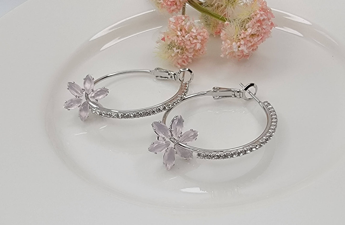 Cubic Zirconia Hoop Earring