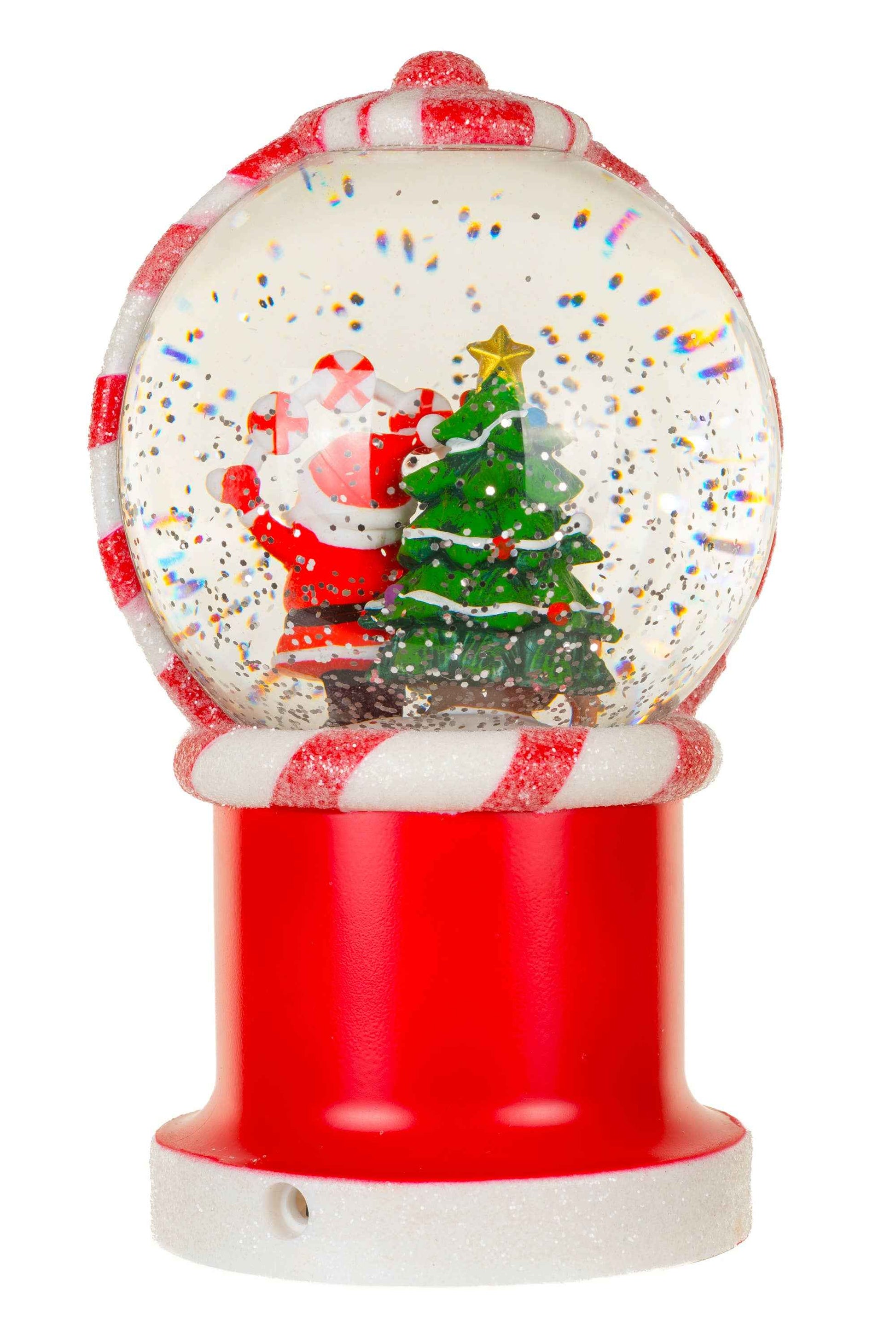 NEW-Red Santa's Gumball Machine Snow Globe