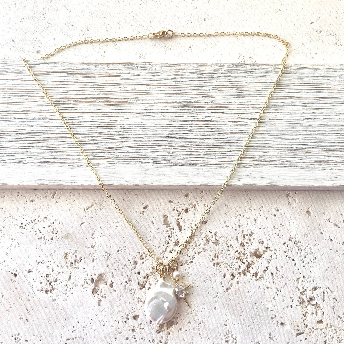 Fresh water pearl drop necklace celestial best seller