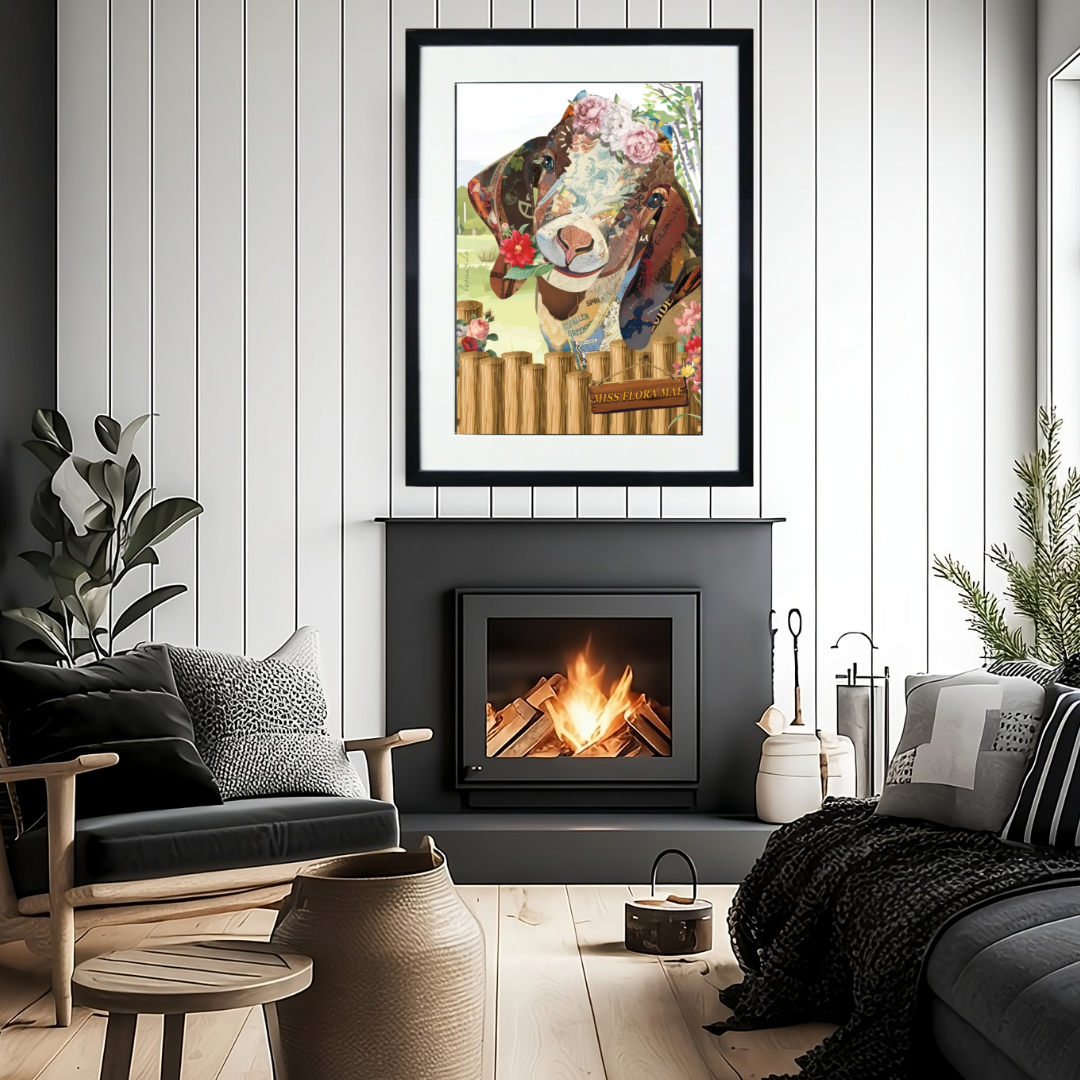 3D Collage Art | Miss Flora Mae (32"x24")