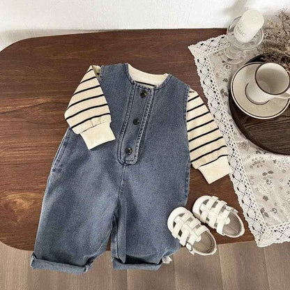 Baby Denim Overalls Set: Pant / 18-24M