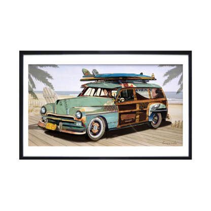 3D Collage Art | Surf's Up Woody (36"x24")