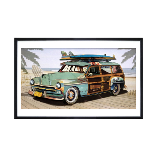 3D Collage Art | Surf's Up Woody (36"x24")