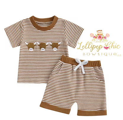 Baby and Toddler Boy Highland Cow Shorts Set: 12-18M