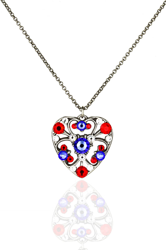 Americana Crystal Heart Necklace