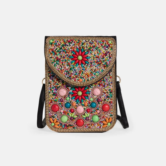 Artisan Beaded Crossbody - Poppies