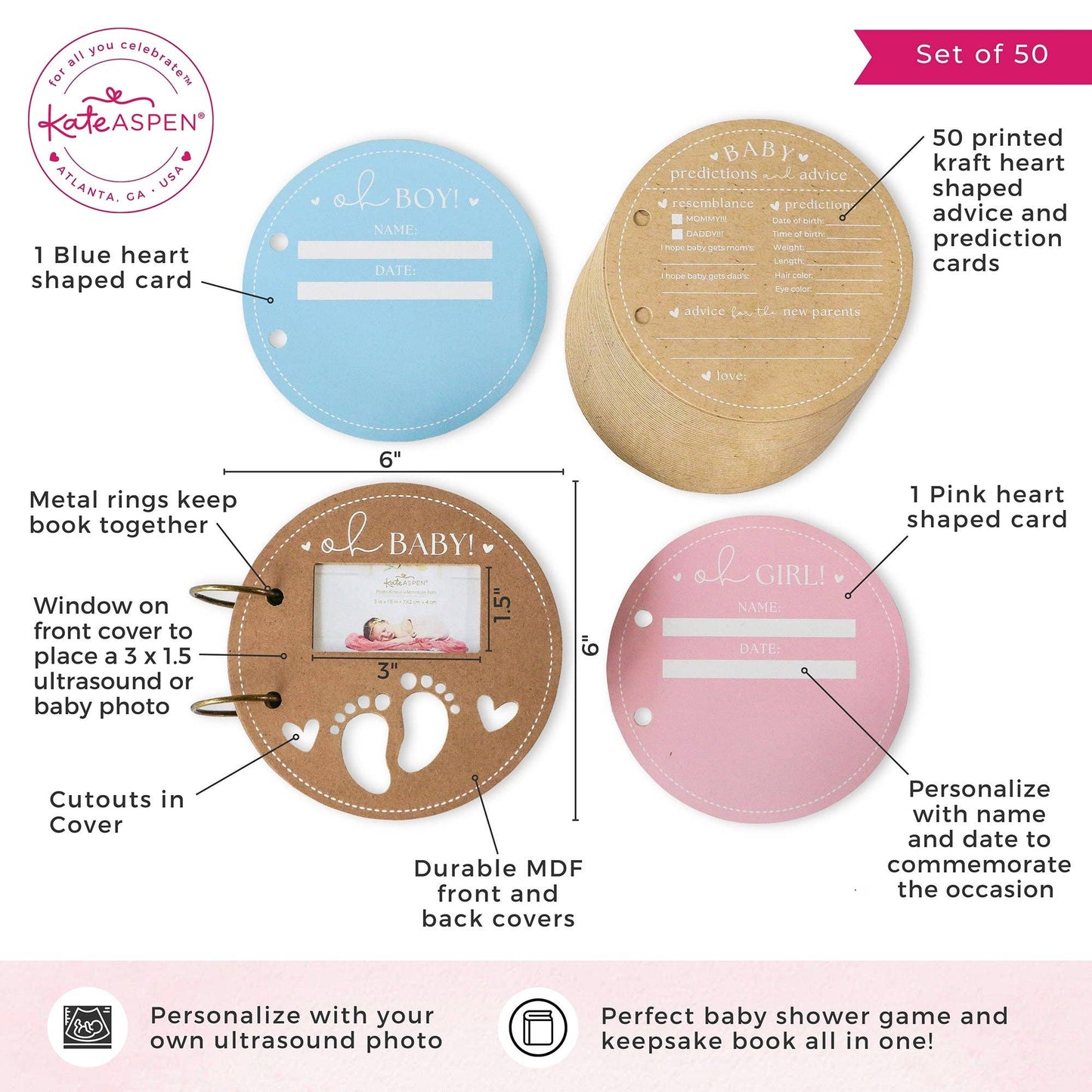 Baby Shower Prediction Advice Card Keepsake Book