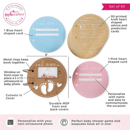 Baby Shower Prediction Advice Card Keepsake Book