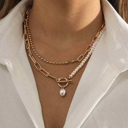 JOSSLYN de wall to wall - COLLAR DE DOBLE CAPA CON PERLAS MIXTAS | 40NK9460