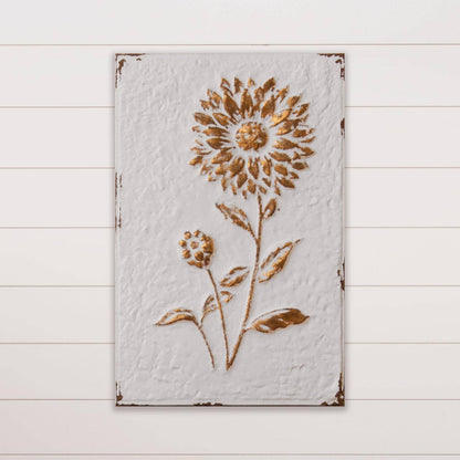 Wall Art - Embossed Gold Sunflower