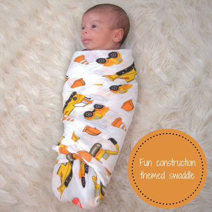 LollyBanks - Under Construction Baby Muslin Swaddle Blanket