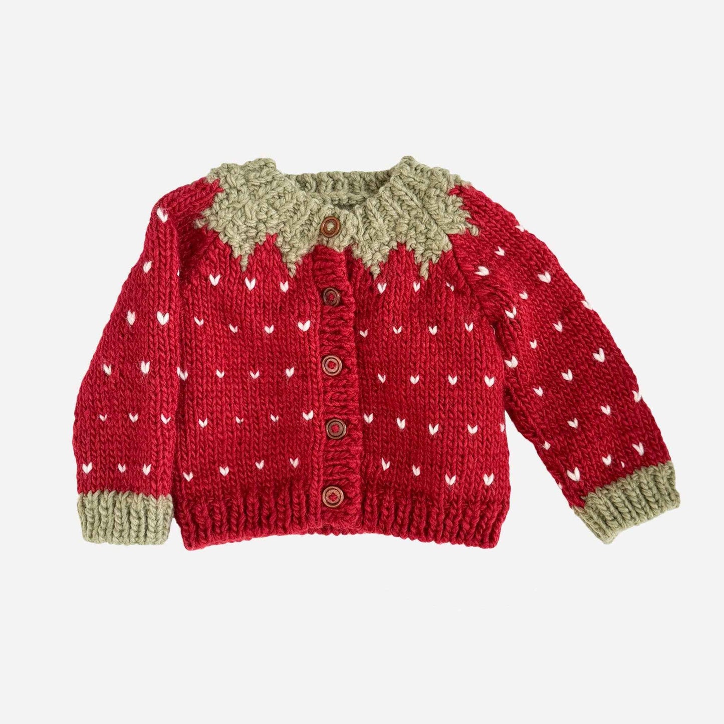 Strawberry Cardigan Baby Kids Sweater Winter Girls Clothing: Red / NB 0-6m