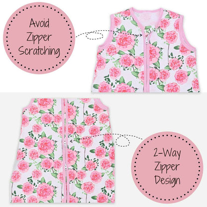 LollyBanks - Pretty in Peony Baby Sleep Sack, 100% Organic Cotton