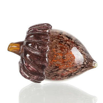 Art Glass Dark Brown Acorns Pk