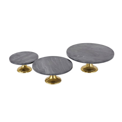 Glam Black Aluminum Metal Cake Stand Set