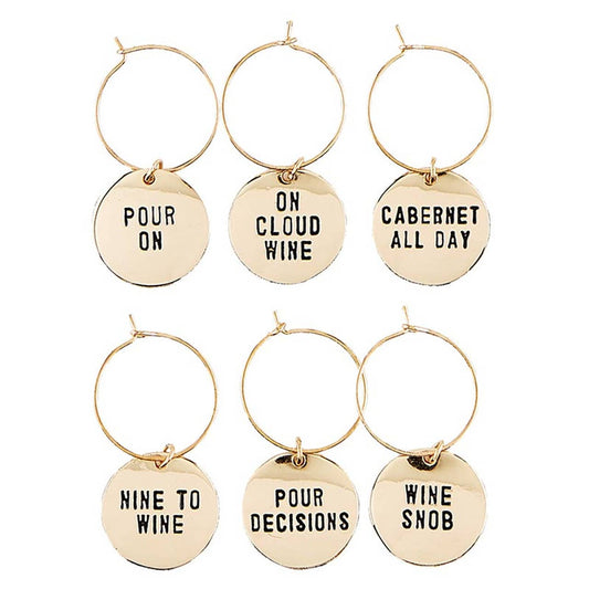 Gold Wine Tasting Charm Set