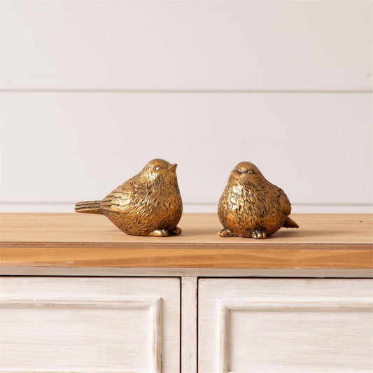 Golden Birds Figurines Set of 2