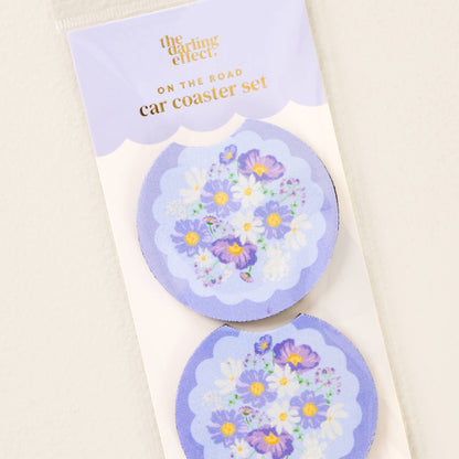 The Darling Effect - On the Road Car Coaster Set-Bouquet Beauty Purple