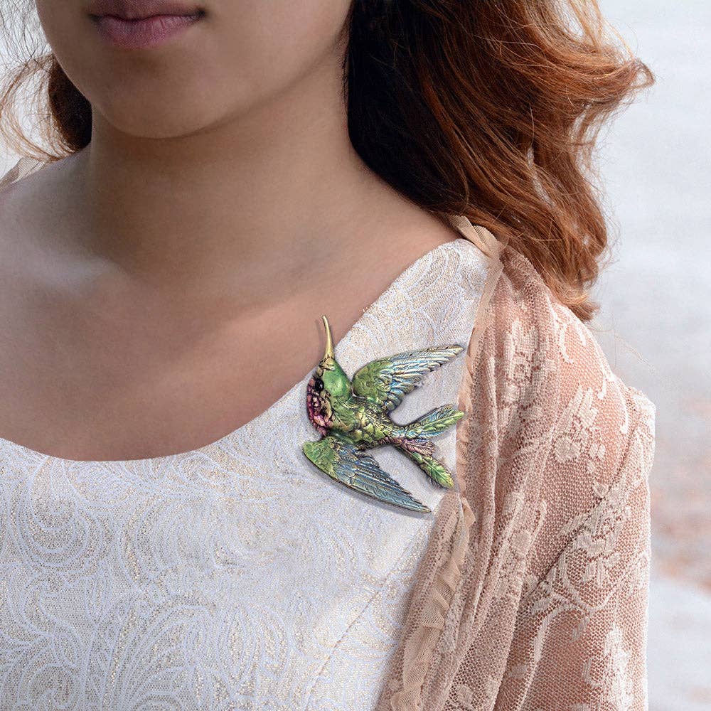 Hummingbird Brooch Pin