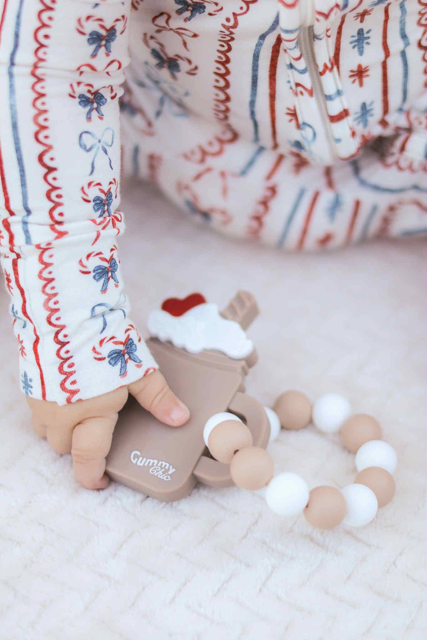 Handheld Milkshake Teether Ring Toy for Babies