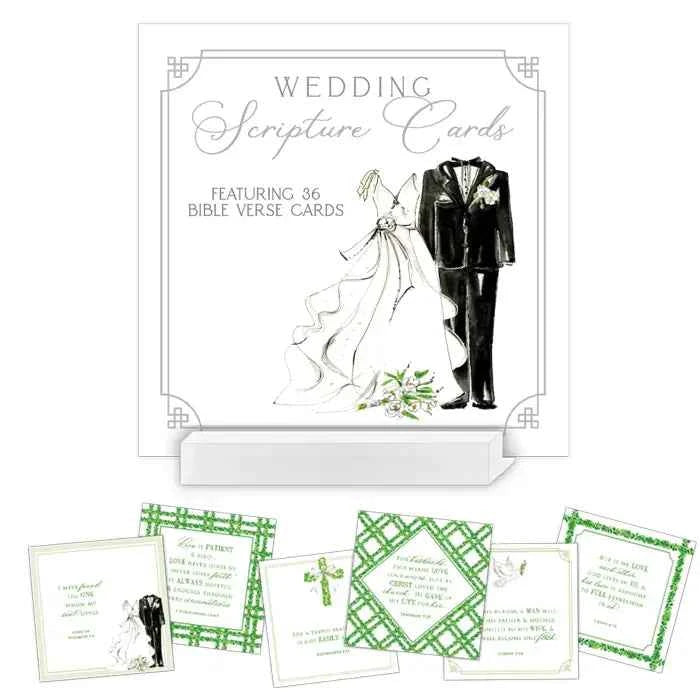 Wedding Boxwood Trellis Scripture Cards with Acrylic Stand