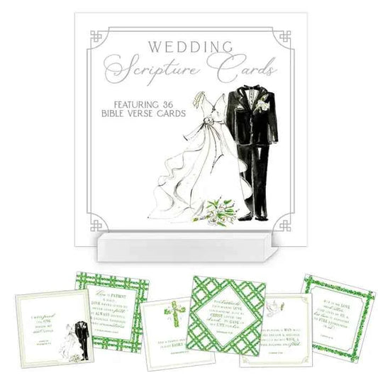 Wedding Boxwood Trellis Scripture Cards with Acrylic Stand