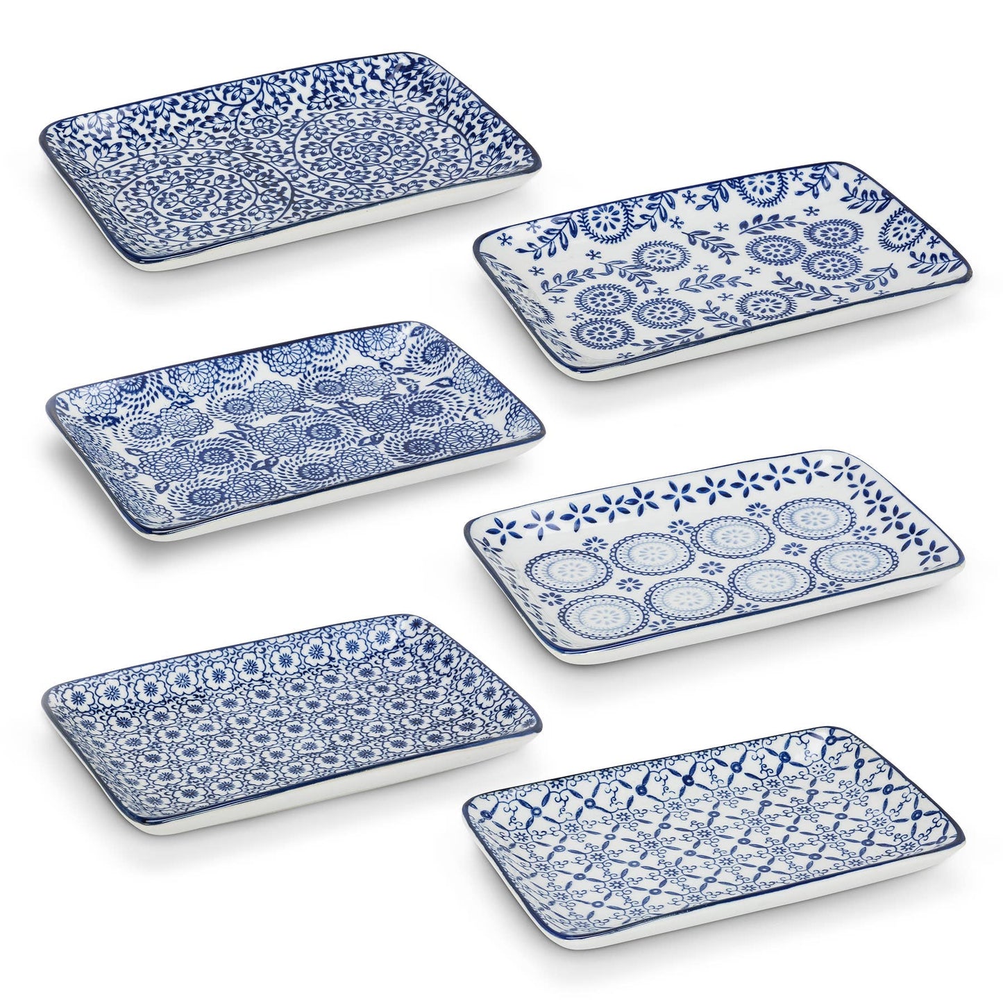 Blue/White Lg Rectangular Plate-Assorted-Sold Separately