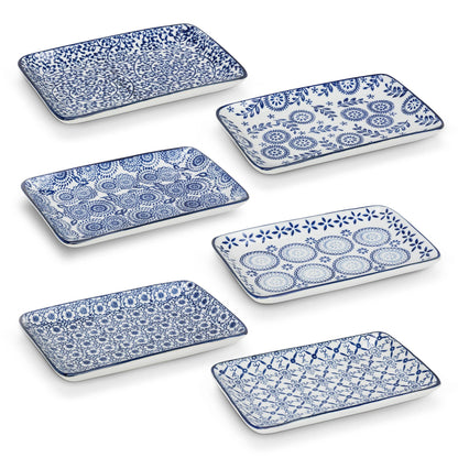 Blue/White Lg Rectangular Plate-Assorted-Sold Separately