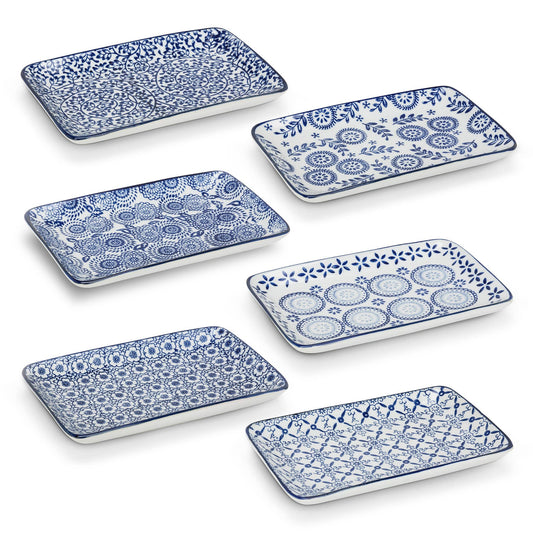 Blue/White Lg Rectangular Plate-Assorted-Sold Separately